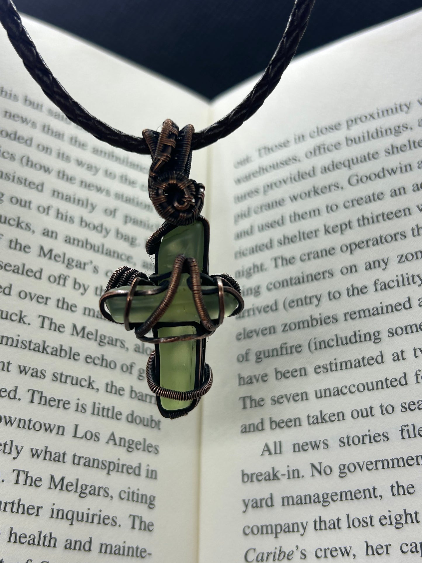 Uranium Glass Cross Pendant