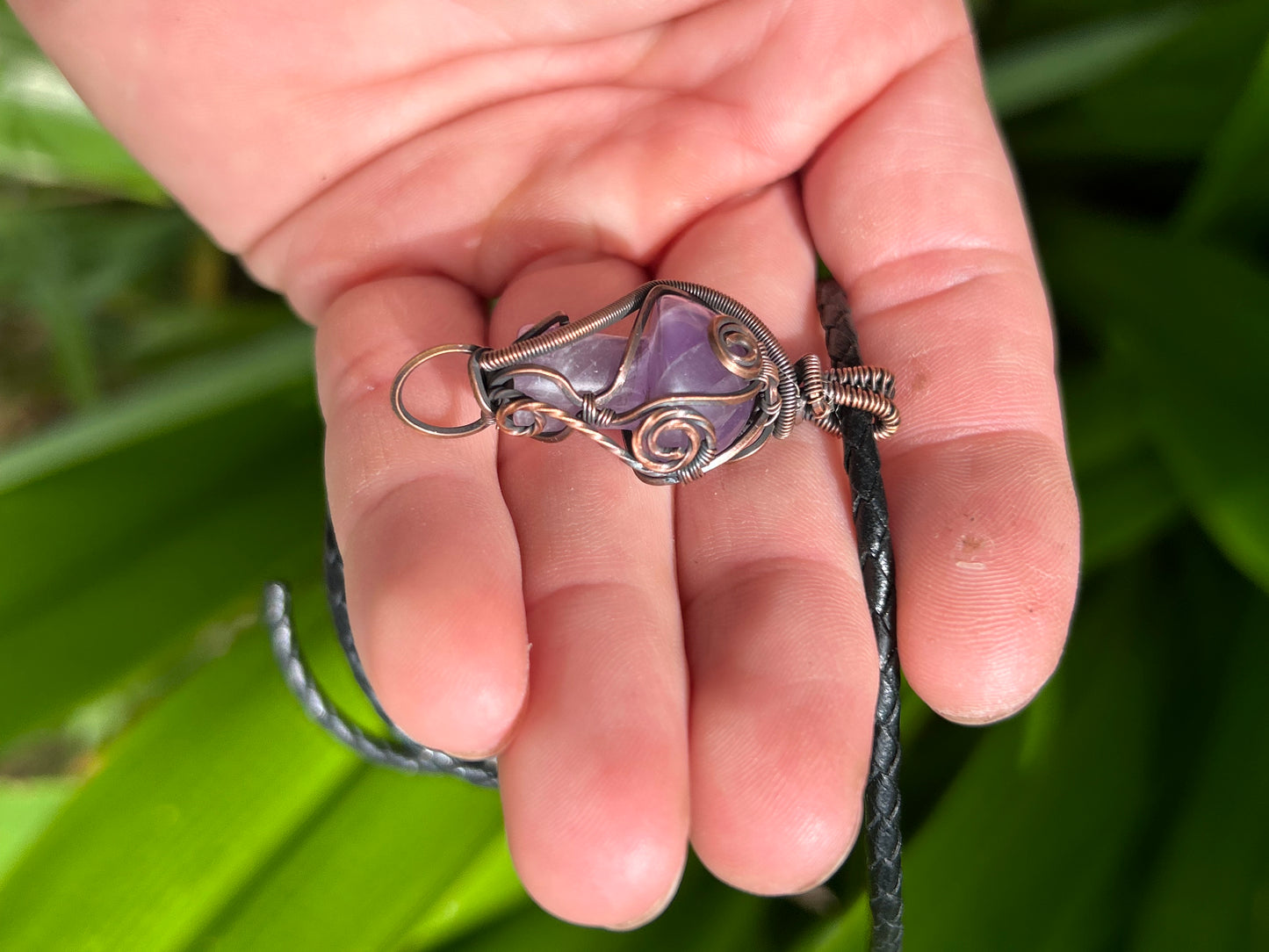 Amethyst mushroom pendant