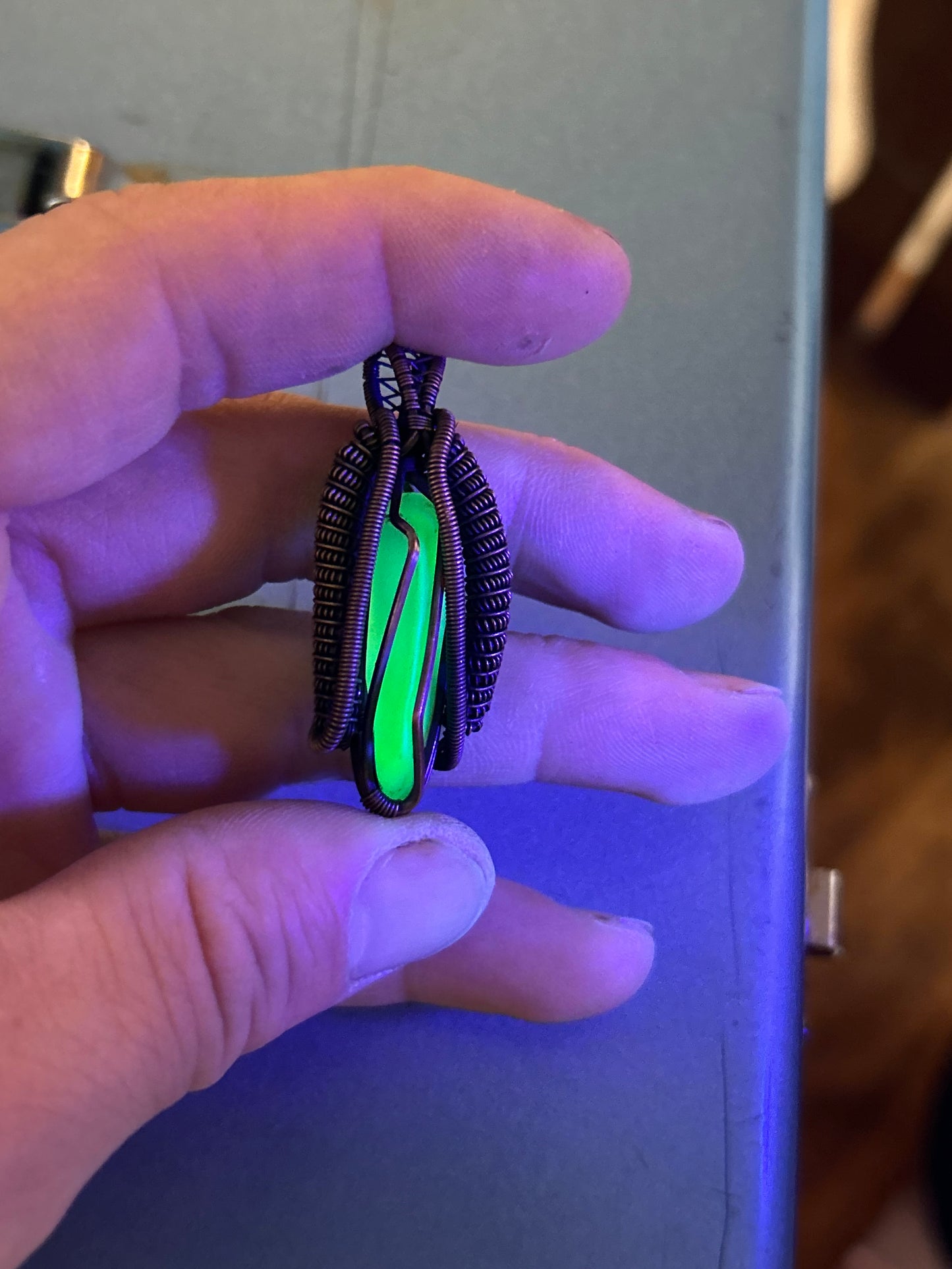 Uranium glass pendant