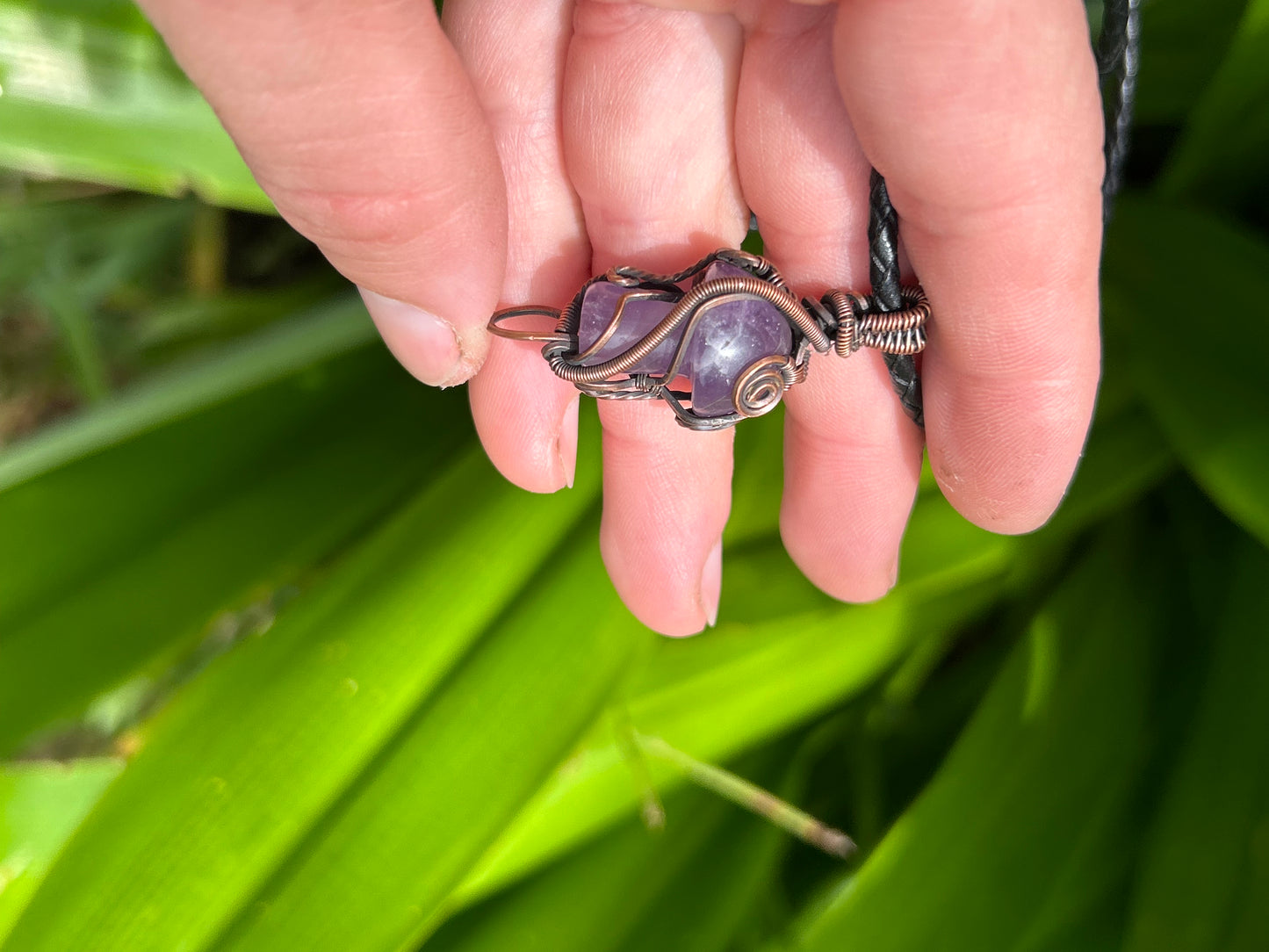 Amethyst mushroom pendant