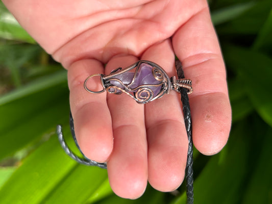 Amethyst mushroom pendant