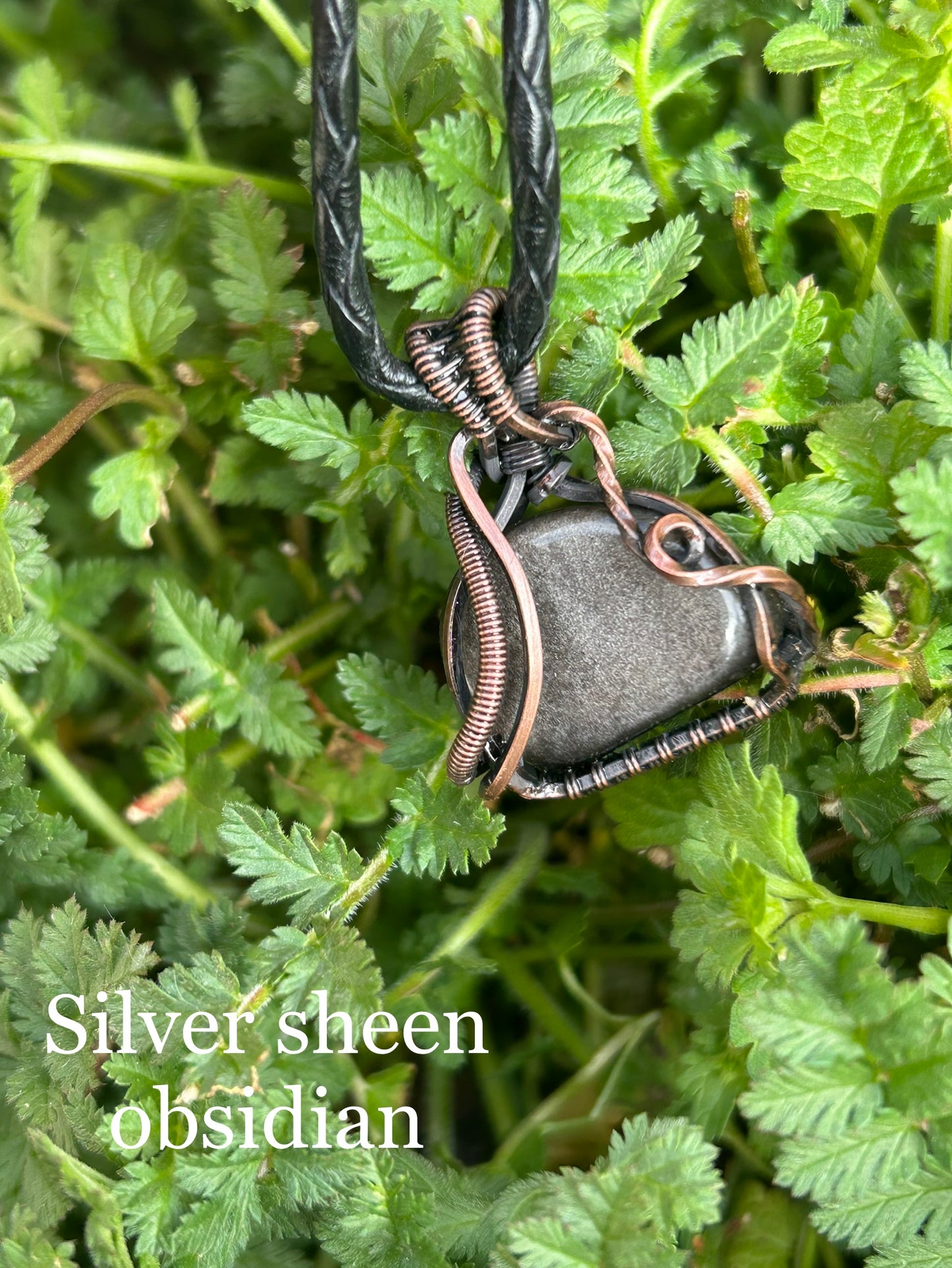 Silver Sheen Obsidian Pendant