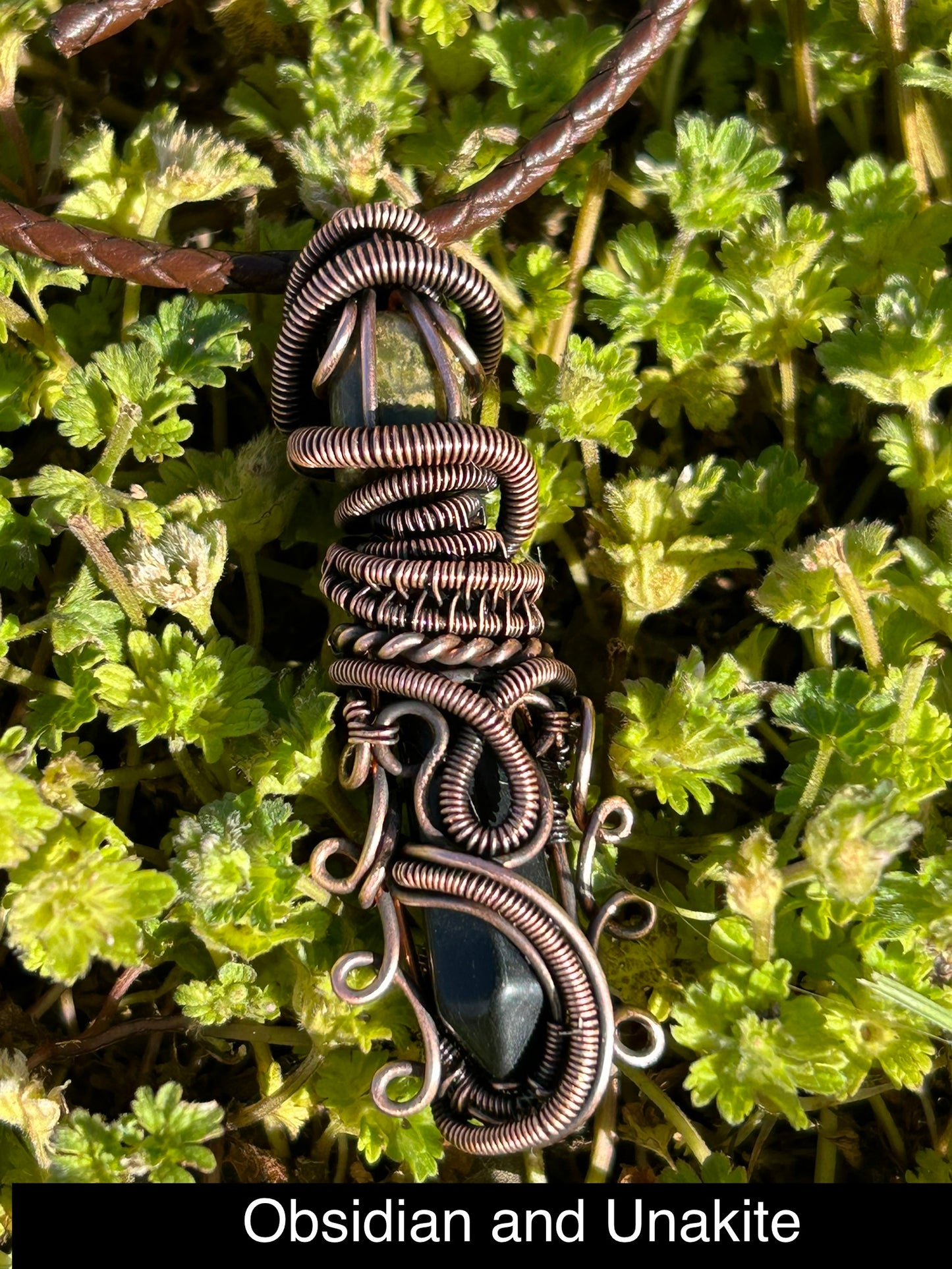 Obsidian and Unakite Talisman