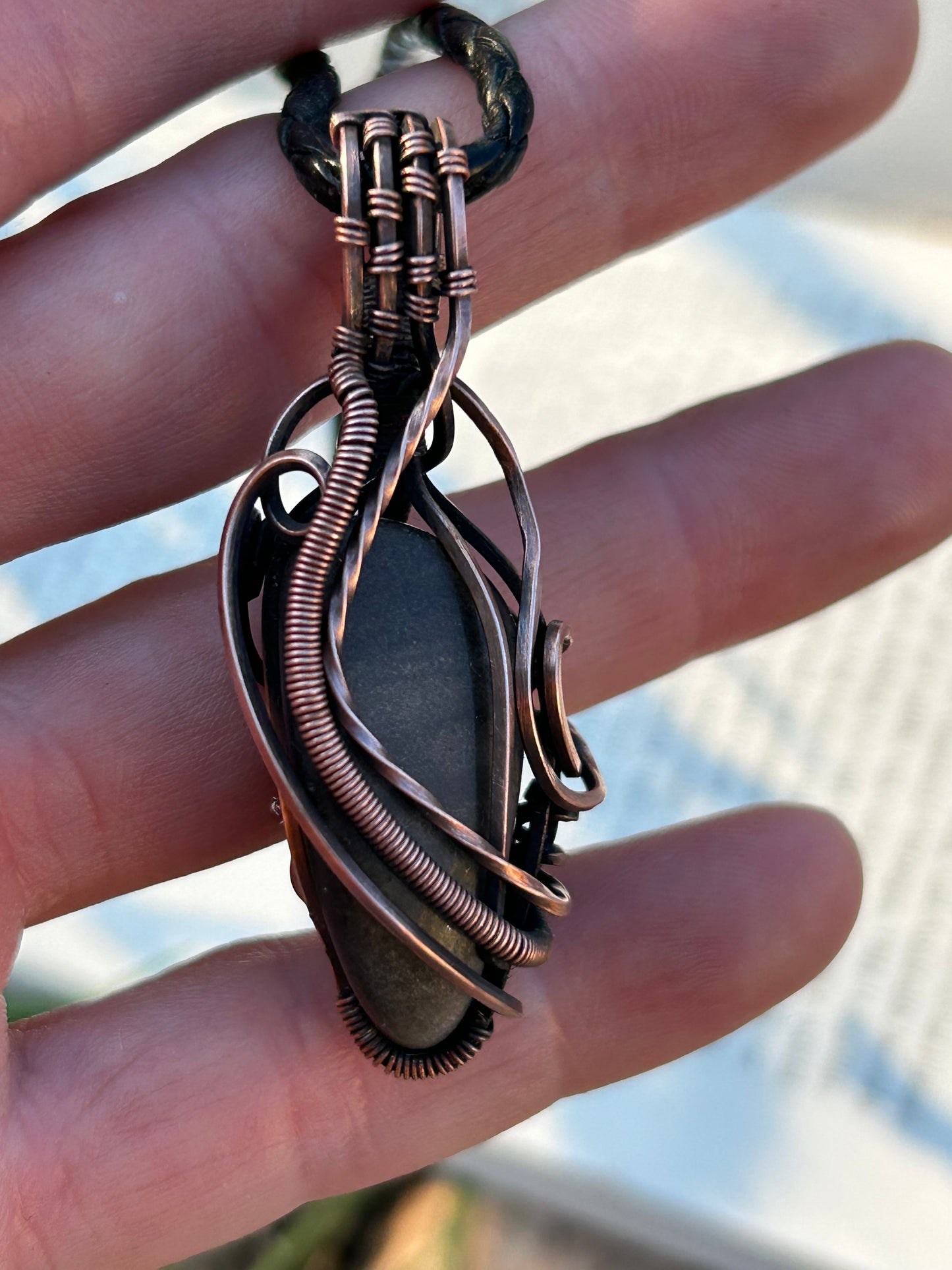 Silver Sheen Obsidian Pendant